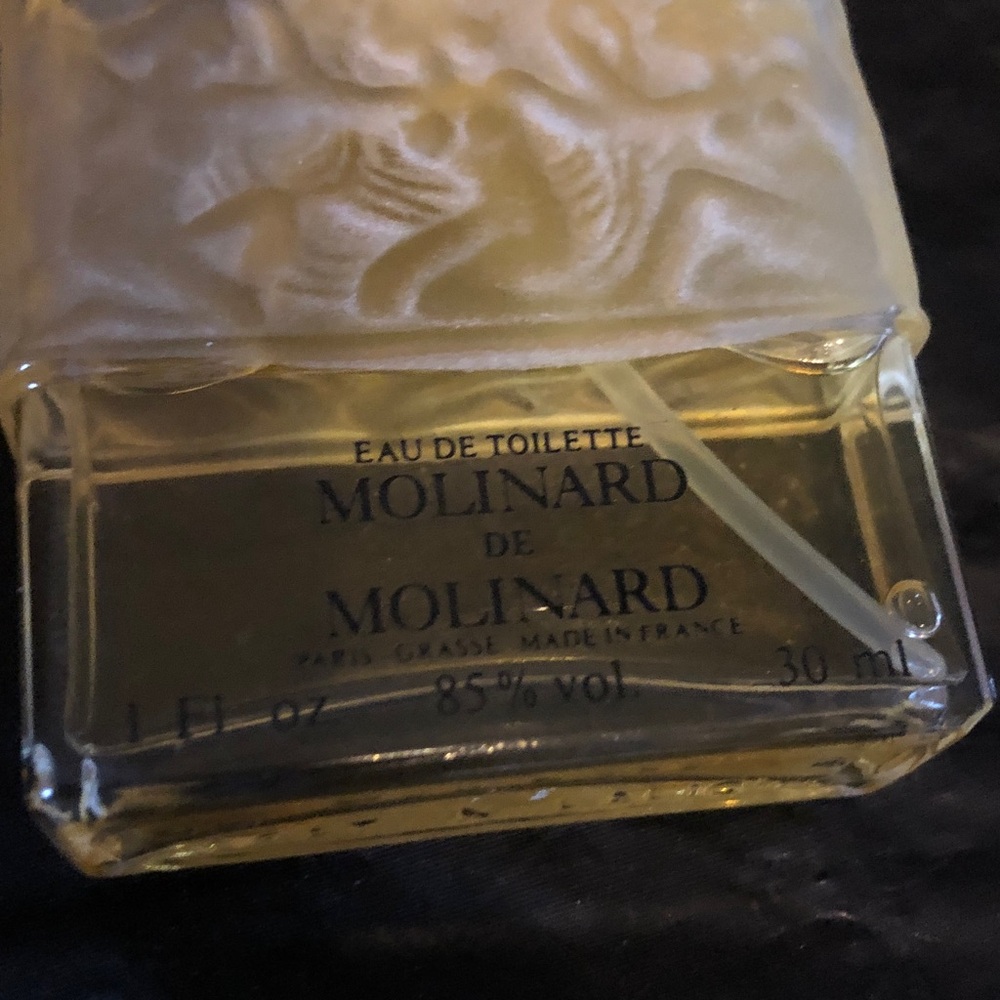 Lalique crystal bottle & Molinard de Eau De Toilette 1 oz full; lost cap! - Picture 3 of 6